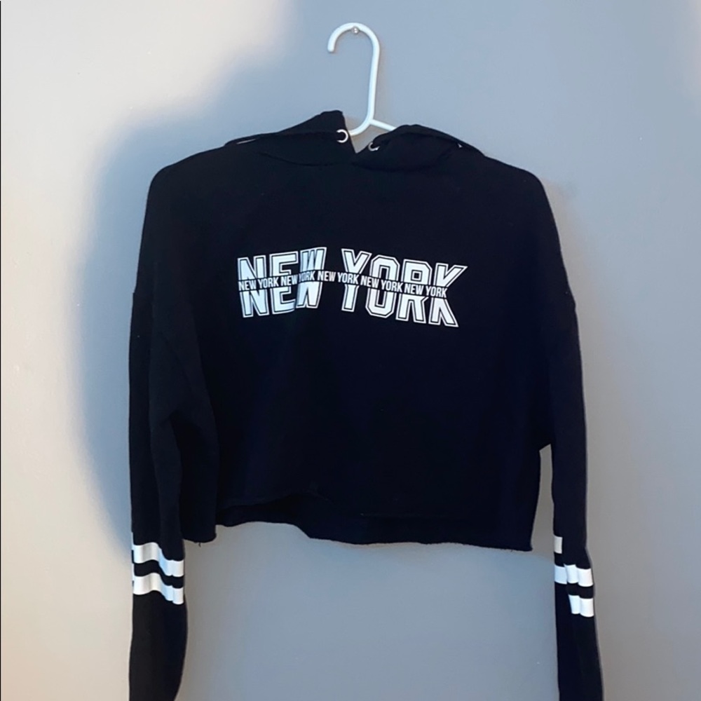 Cropped black hoodie